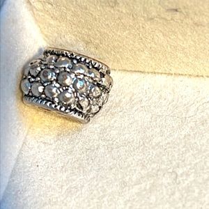 Brighton silver dotted rhinestones bead, charm bracelet, necklace